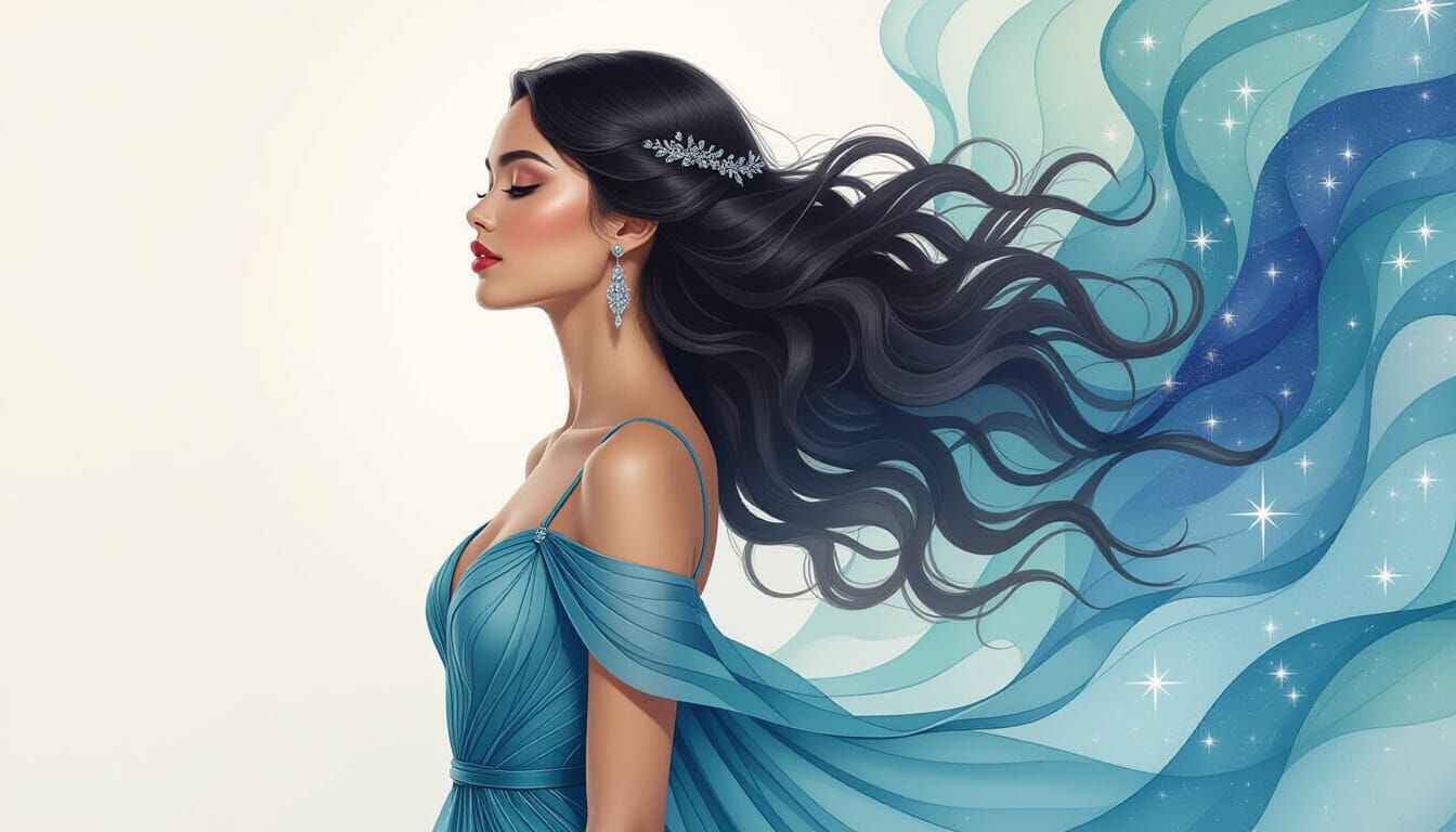 Ethereal Woman Holding Neon Tiger Cub Digital Art