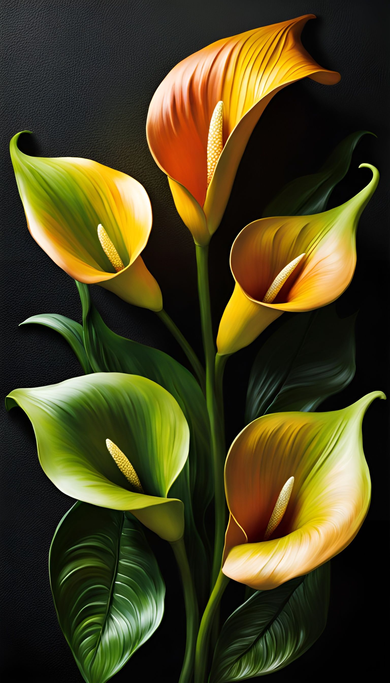 Vivid 3D Calla Lily in Heavy Texture Style