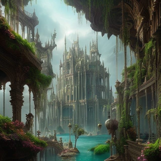 City of Atlantis with Floating Gardens