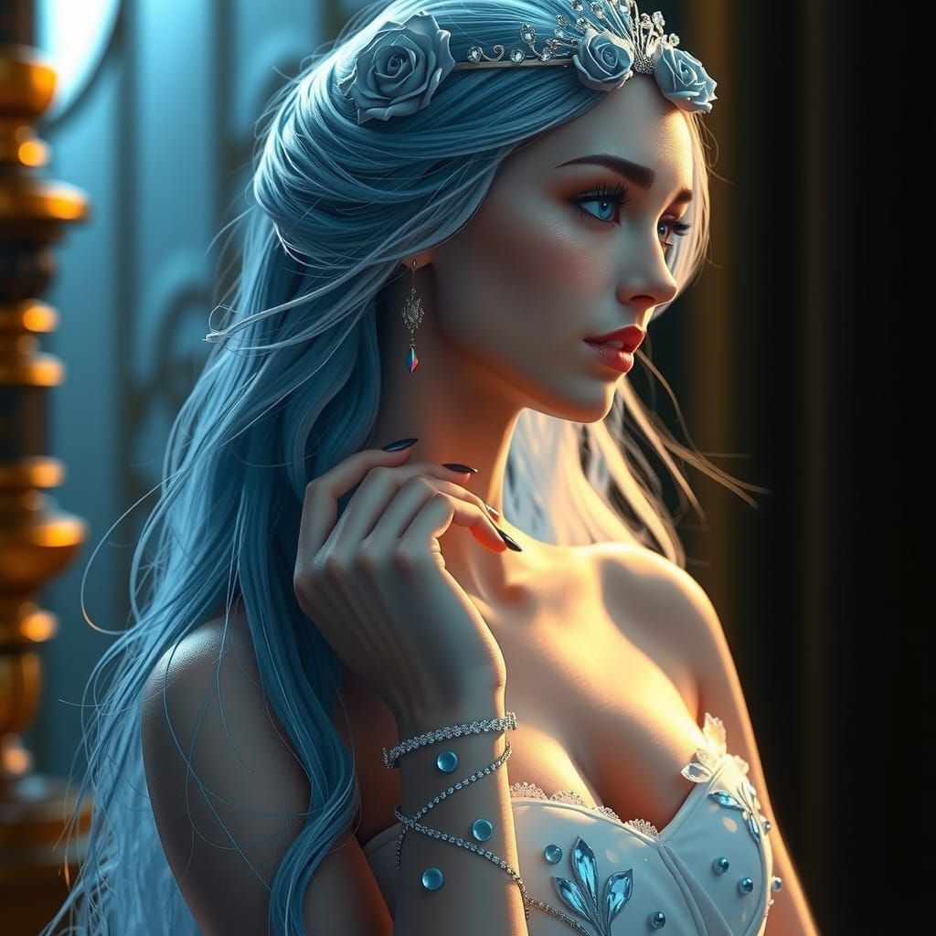 Icy Princess in Dreamlike Fantasy Art
