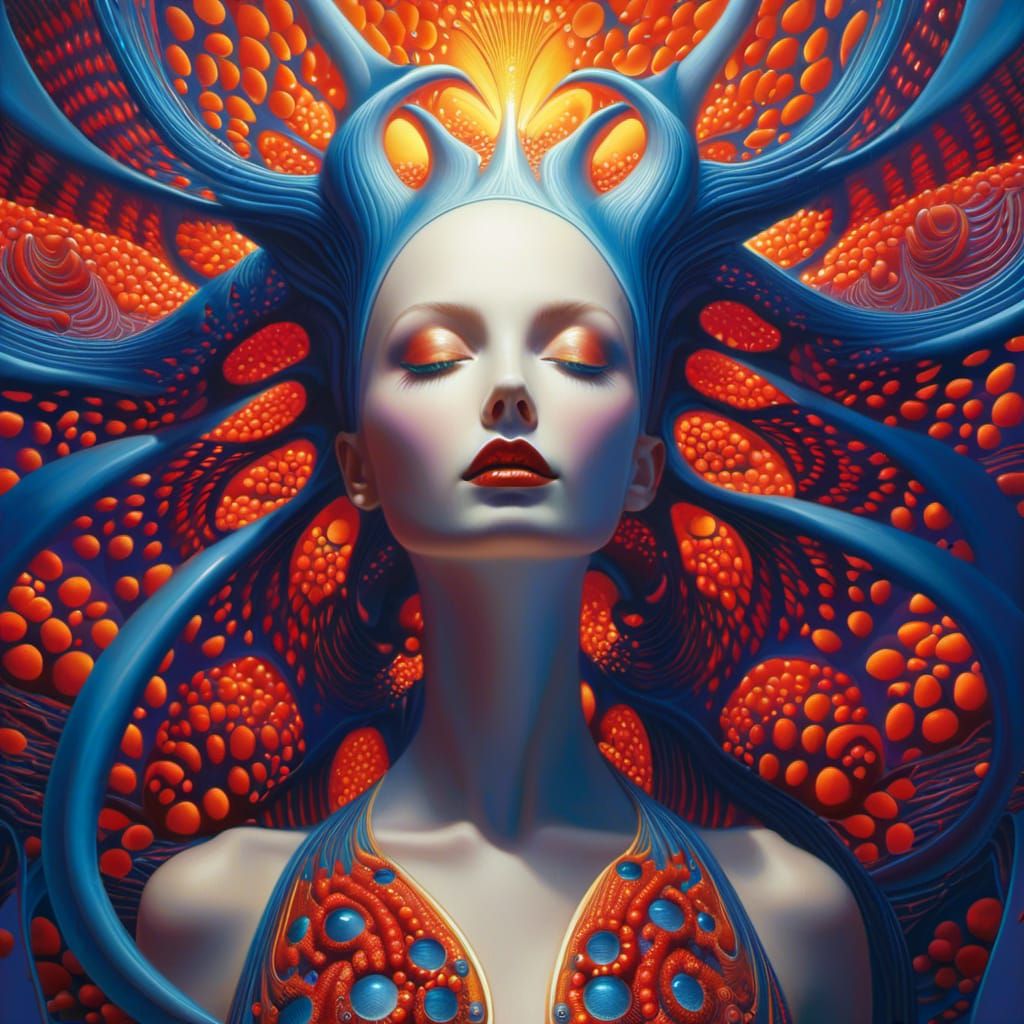 Biohazard Fey Demon Portrait in Eldritch Rain