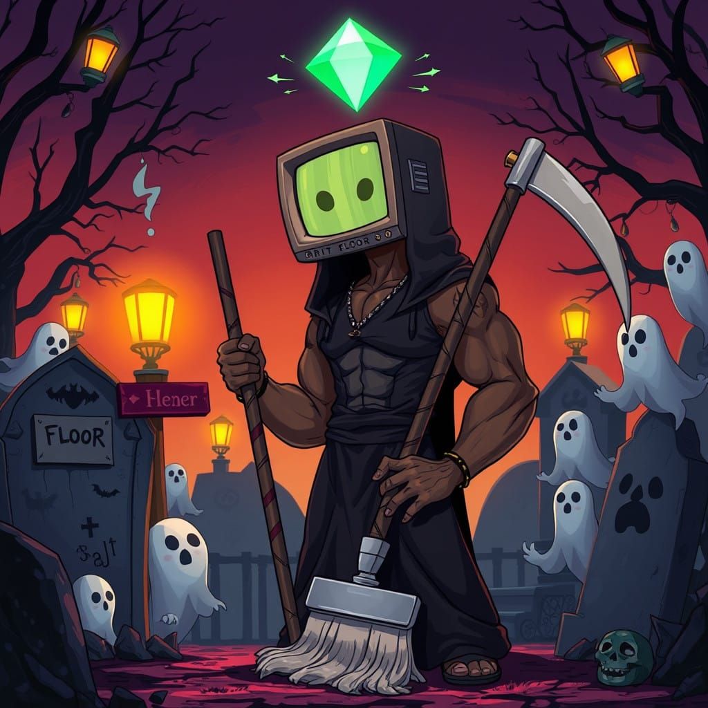 Anime-Style Sims 4 Thumbnail with TV Head Character