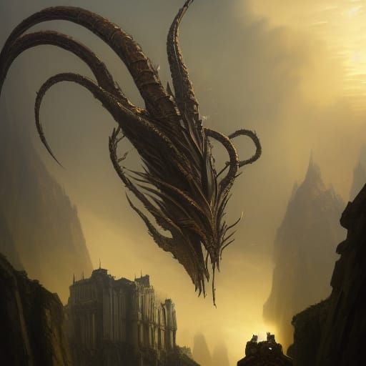 Hyperdetailed Hydra Concept Art in Dark Fantasy Style