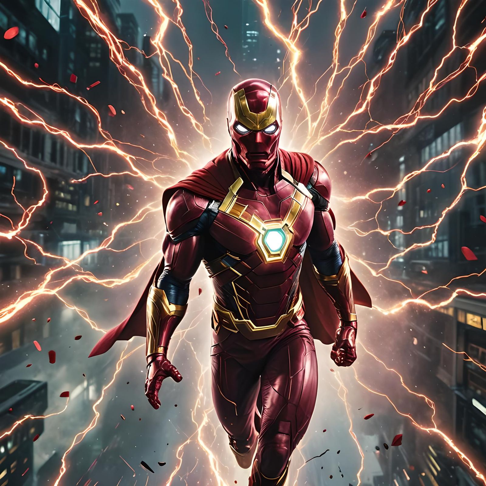 Vision of Marvel Universe Levitating in Air