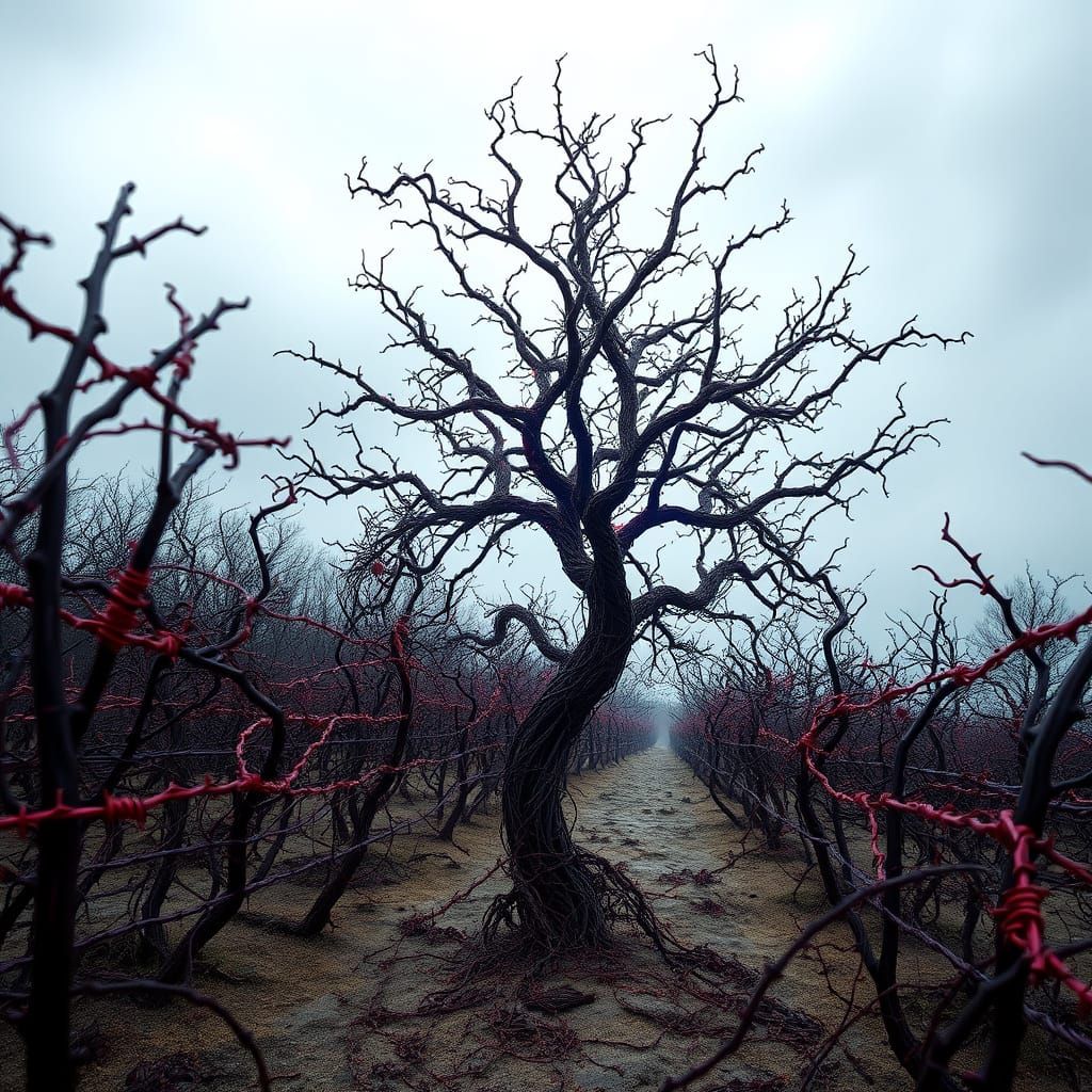 Barbed Wire Tree in Enebroso Labyrinth