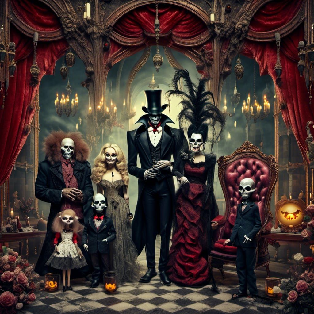 <lora:Thriller Fantasy:1.0> "The Adams Family" detailed fant...