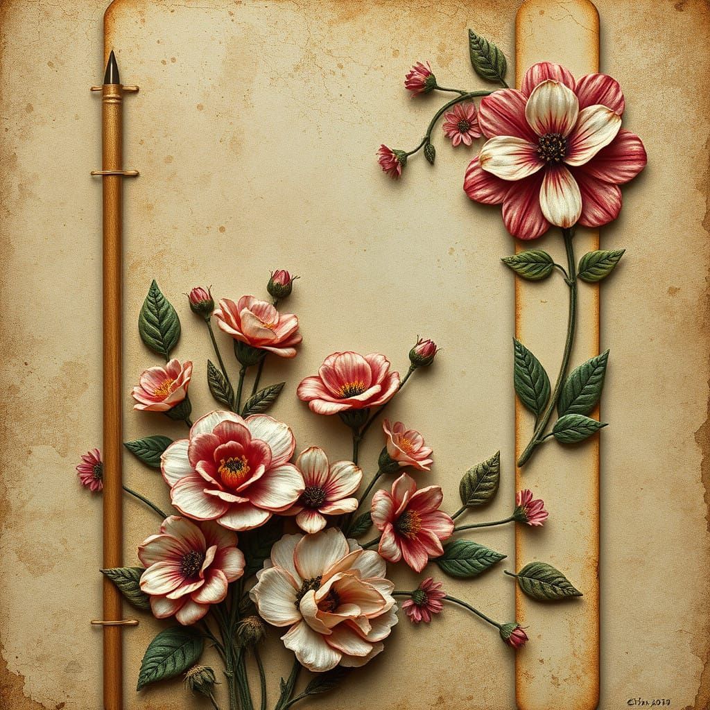Vintage Floral Fantasy in Deep Color
