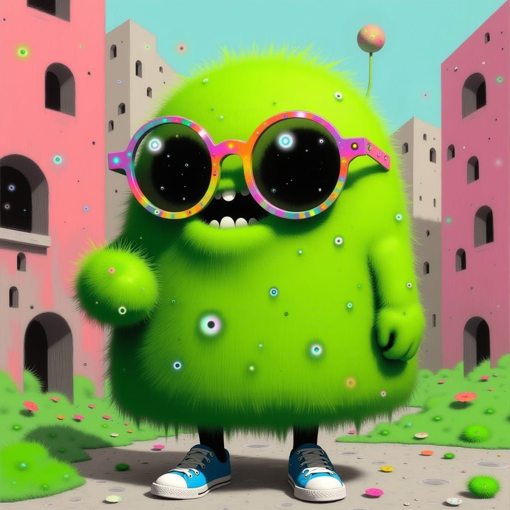 Cute Monster in Digital Painting Style