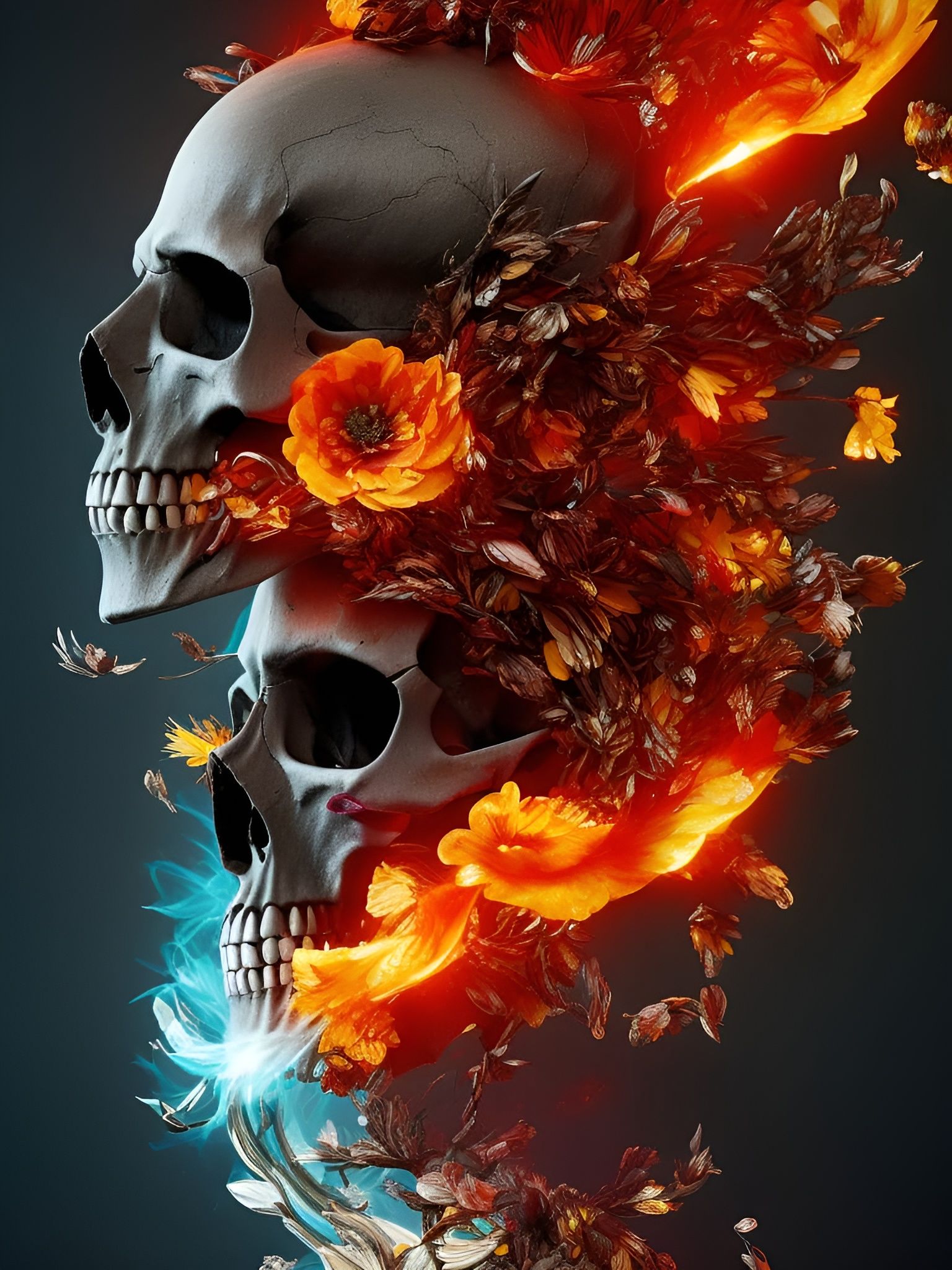 Skull Ablaze: A Digital Art Masterpiece