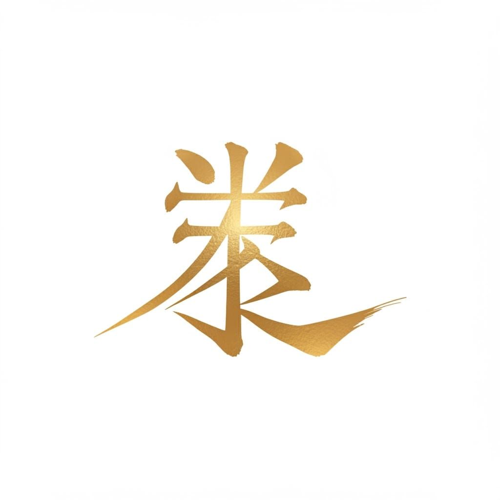 Japanese Logo Design with Golden Typography