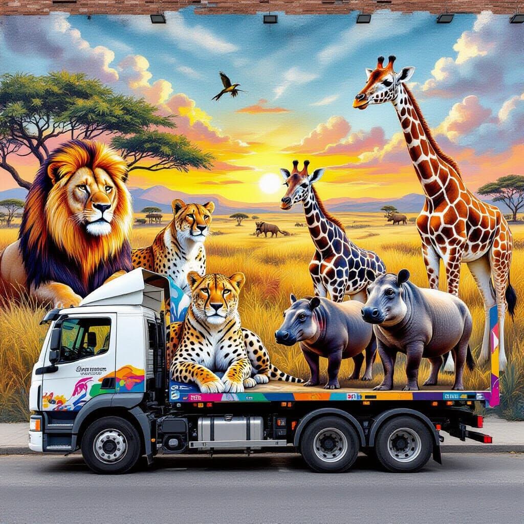 Surreal Wildlife Portraits on Customized Hauler Truck