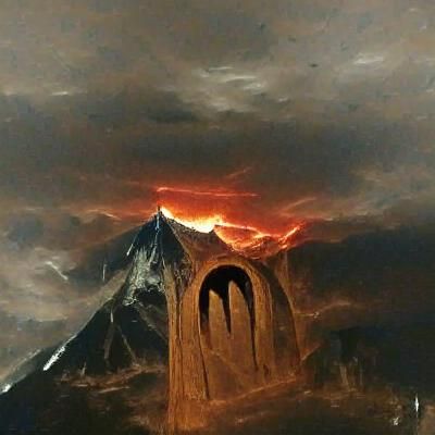 Ominous Mountain Range Under a Dark Sky