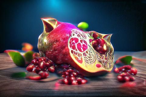 Ripe Pomegranate Fruit Close-Up