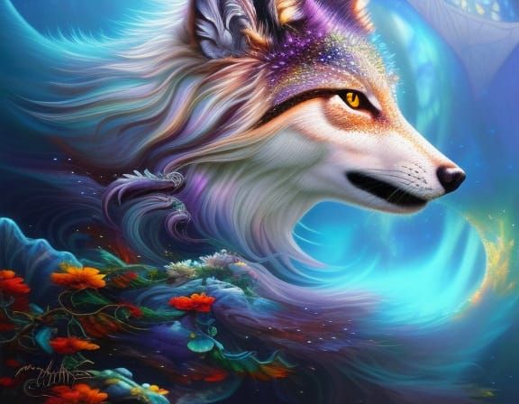 Mystic wolf spirit