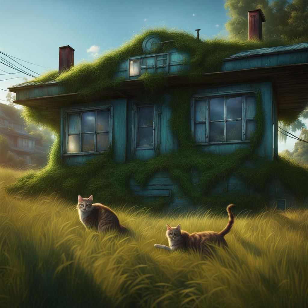 Abandoned Motel in Detailed Matte Painting Style