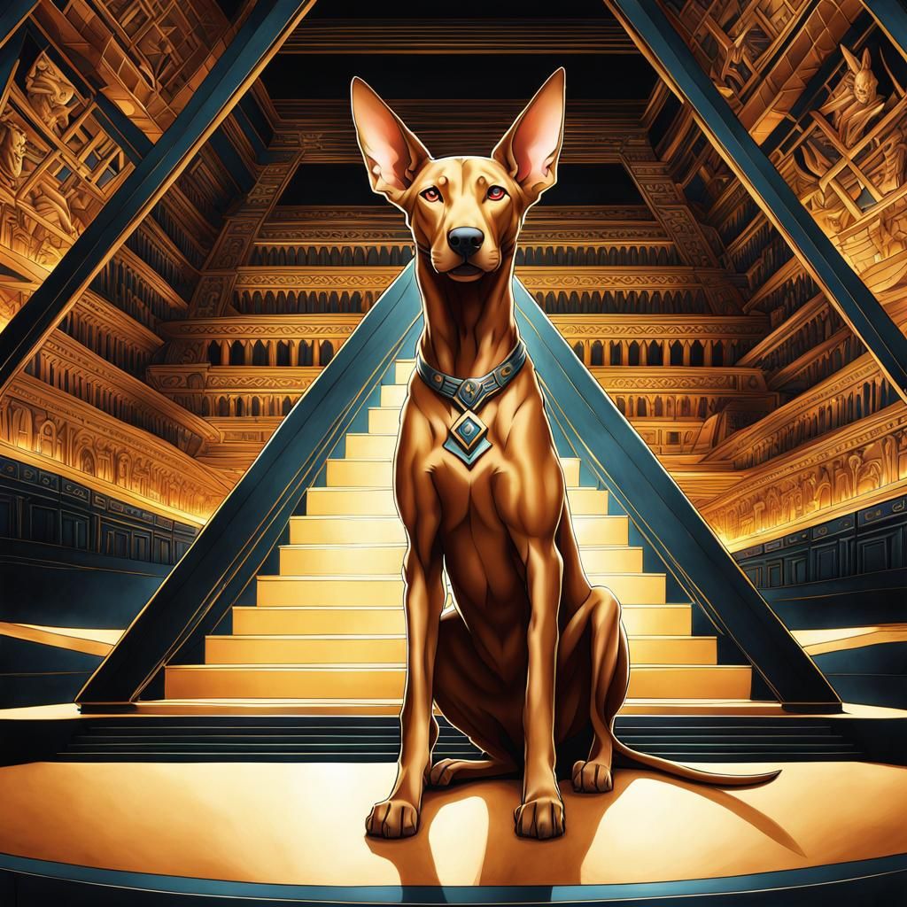 Pharaoh Hound in Pyramid, Anime Style
