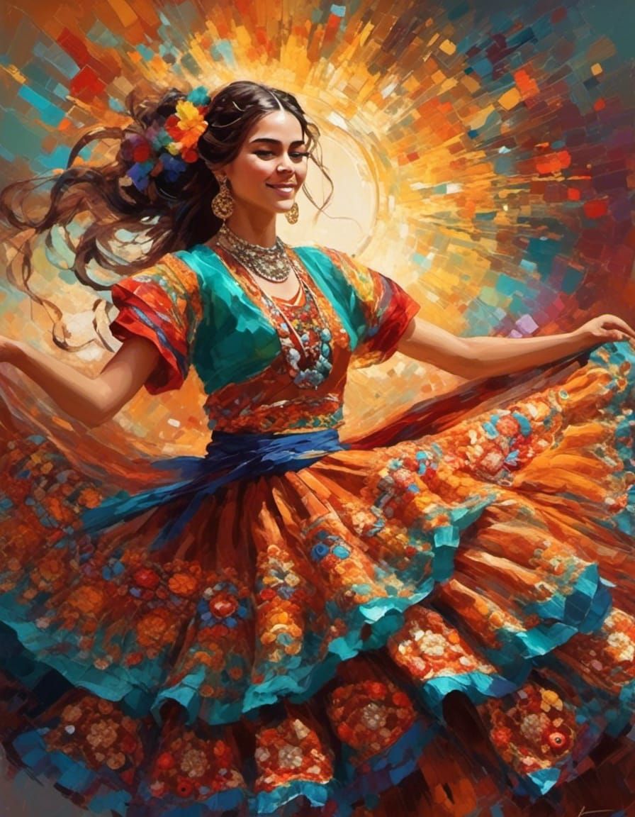 <lora:eye:1.0> Beautiful brunette woman with perfect features, flirtatious, with a subtle and dynamic long dress and typ...