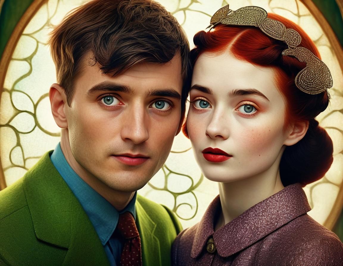 Enigmatic Couple Portrait in Fairytale Chic Style