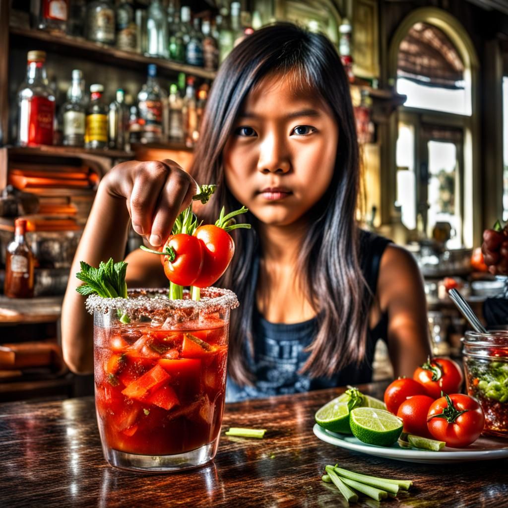 Woman Creates Hyperdetailed Bloody Mary Masterpiece