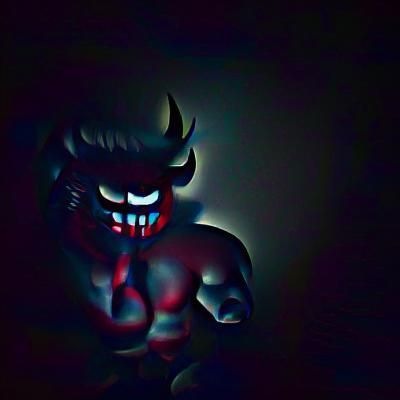 Menacing Demon in the Dark