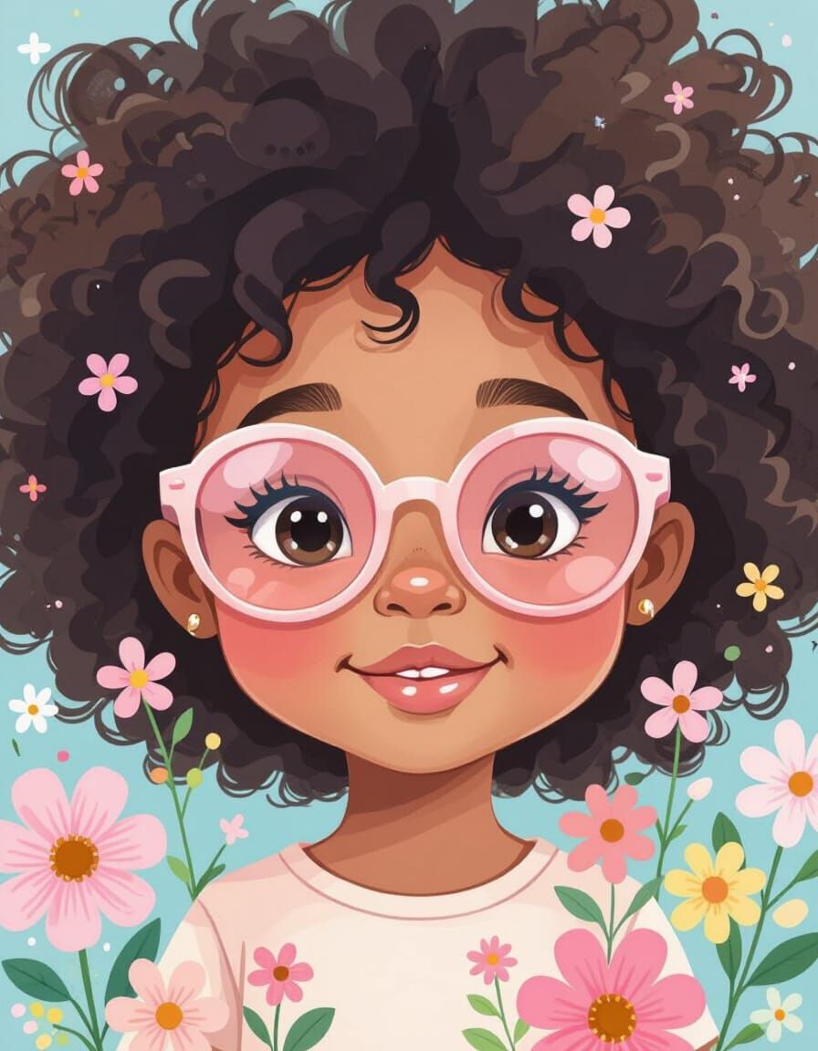 Cute Kid with Sunglasses in Pastel Colors
