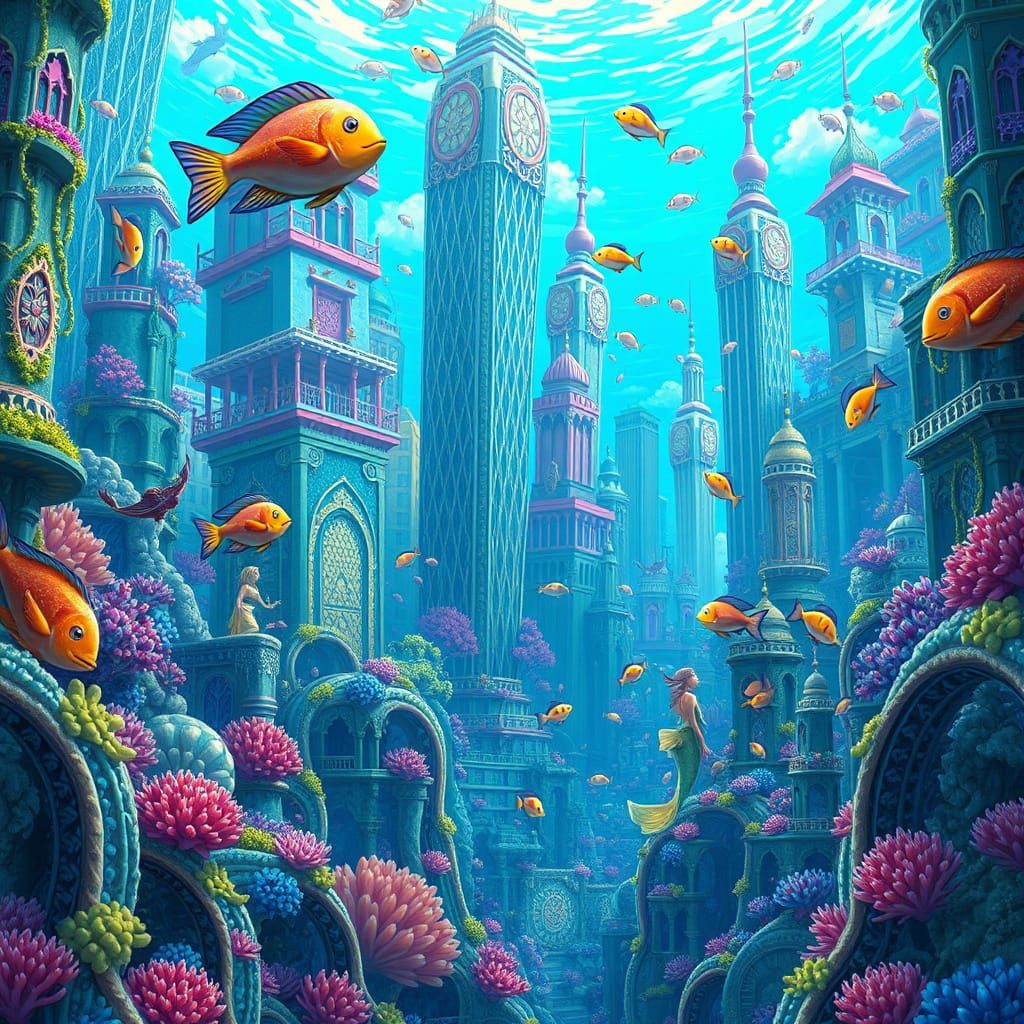 Anime Mermaid City: Vibrant Underwater Metropolis