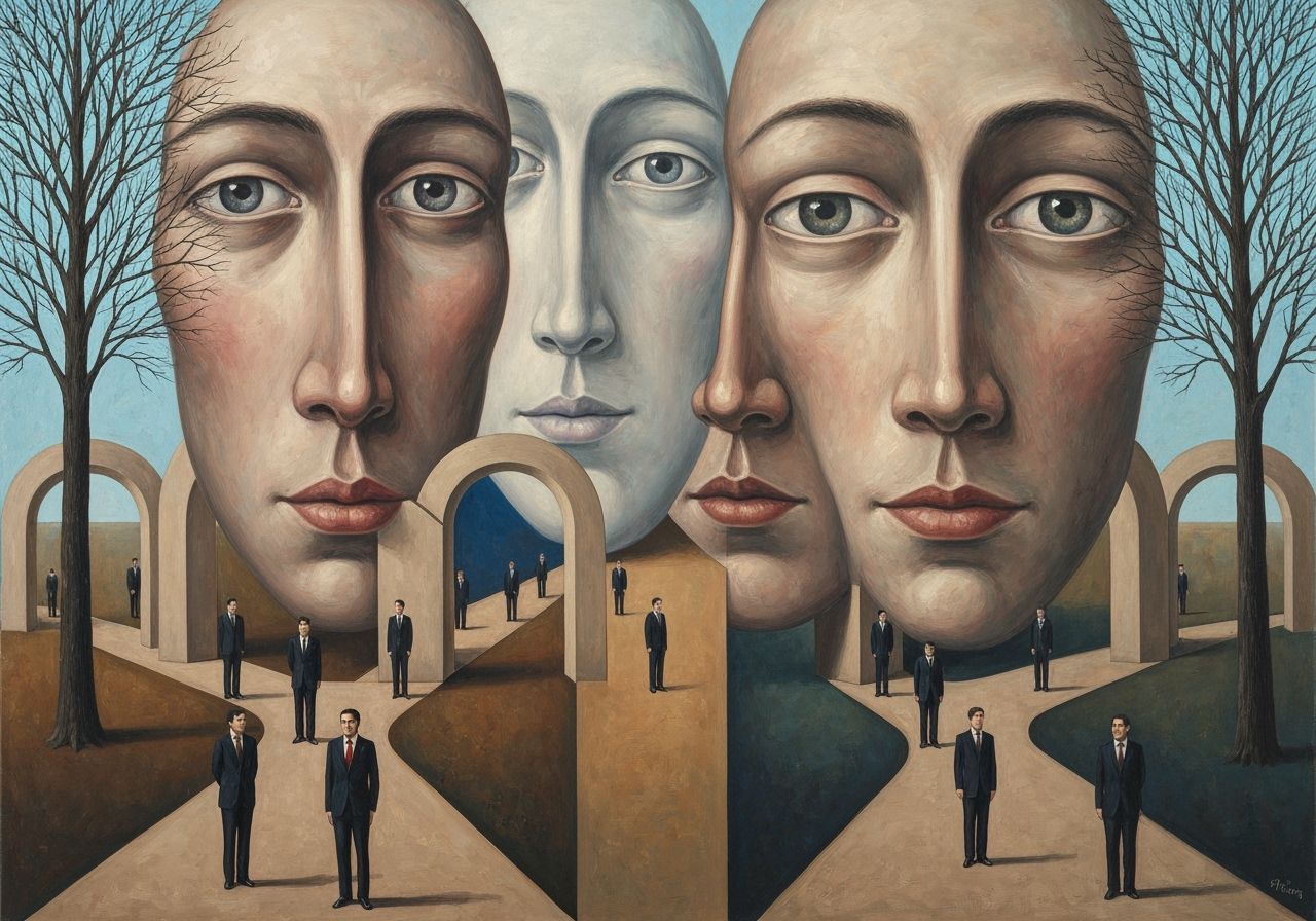 Surreal Faces and Figures in an Abstract Landscape