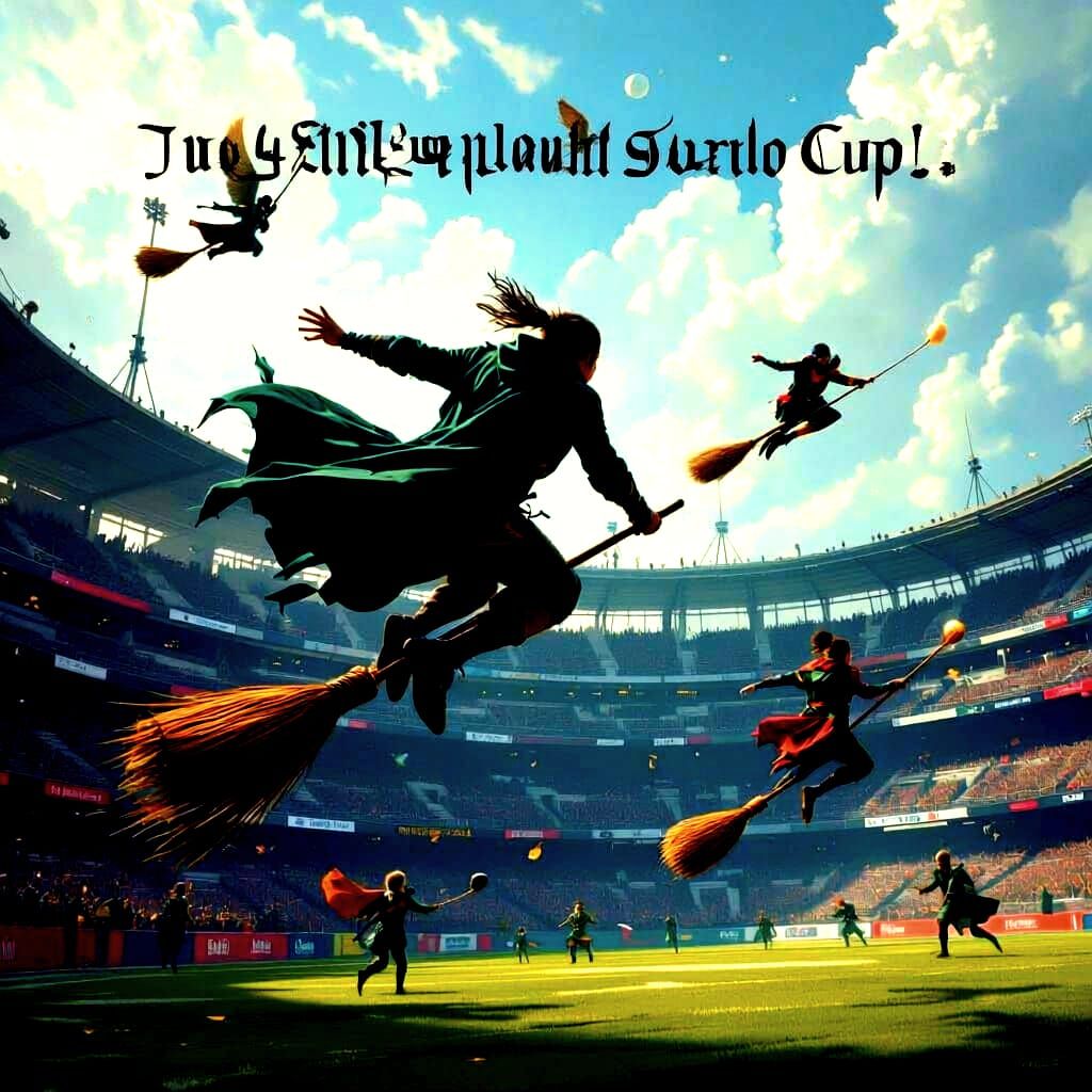 Hyperrealistic Quidditch World Cup Posters with Surreal Atmo...