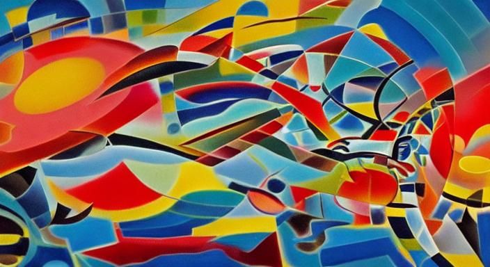 Abstract River of Time: Surrealist Digital Art