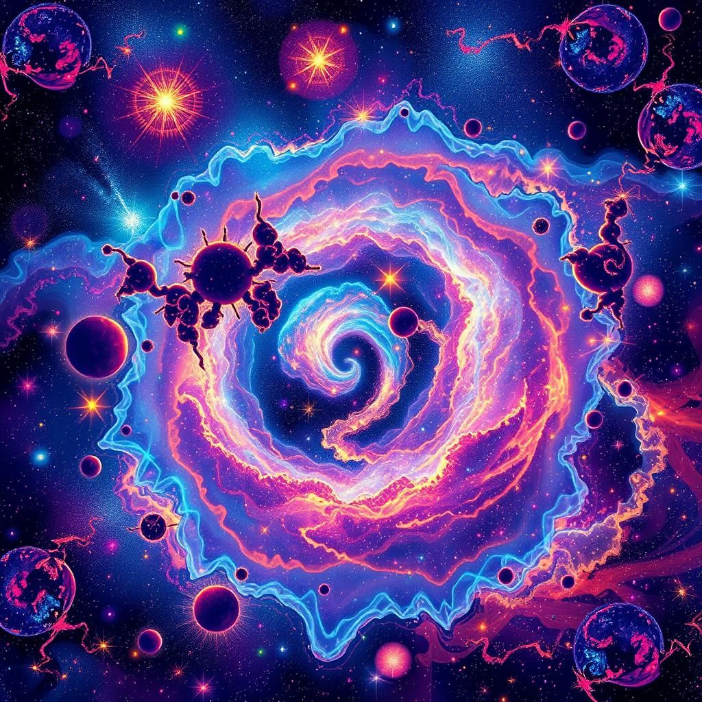Vibrant Galaxy in Surrealist Style