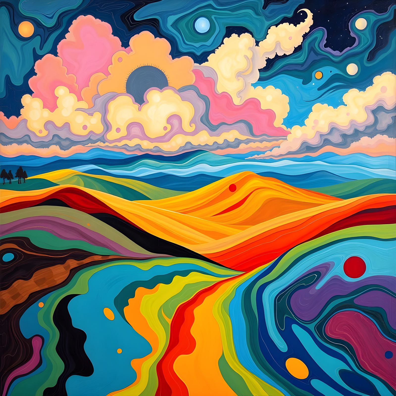 Eclectic Jazz Landscape with Turner-esque Flair