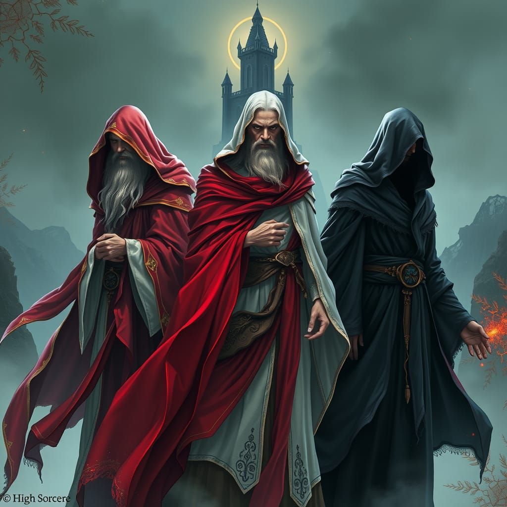 Three Wizards of High Sorcery: a Digital Painting