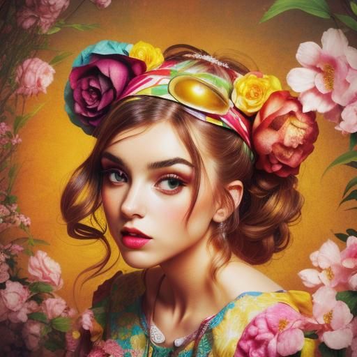 Surreal Frida Kahlo Portrait in 3D