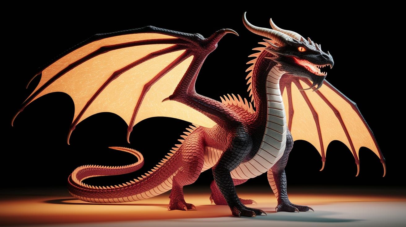 Dragon Radiates Heat in Glowing Scales