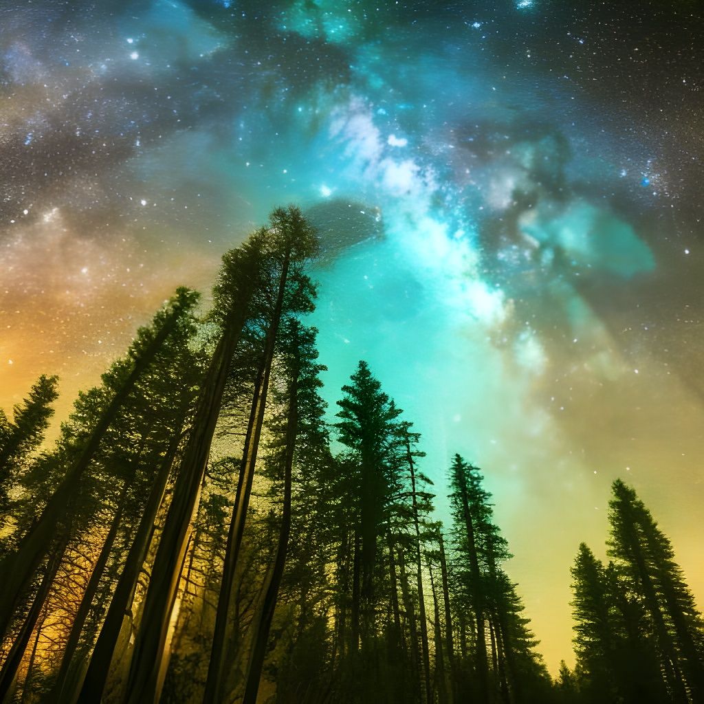 Vibrant Milky Way Over Forest Landscape