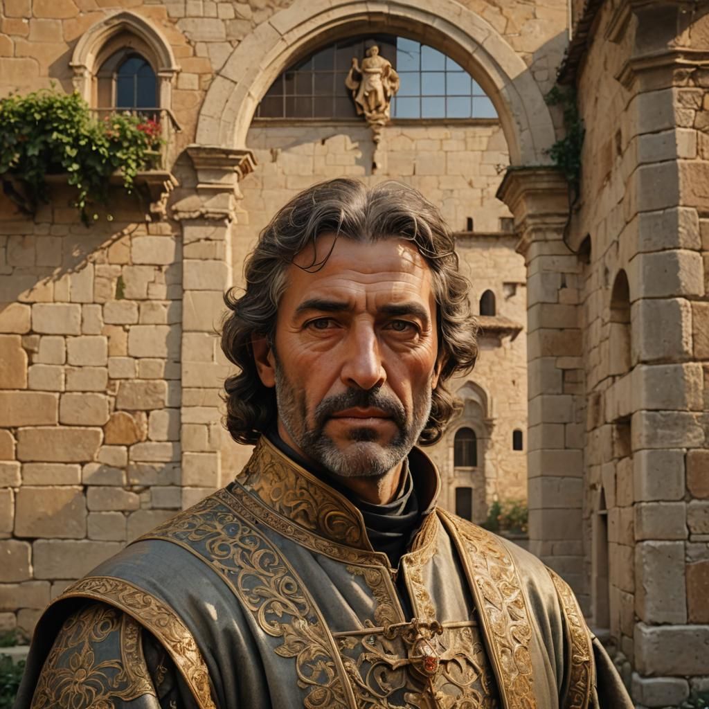 Medieval Italian Portrait of Marchese Guglielmo VI