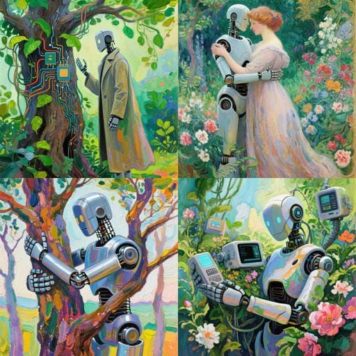 Nature and Technology Unite in Gouache Masterpiece