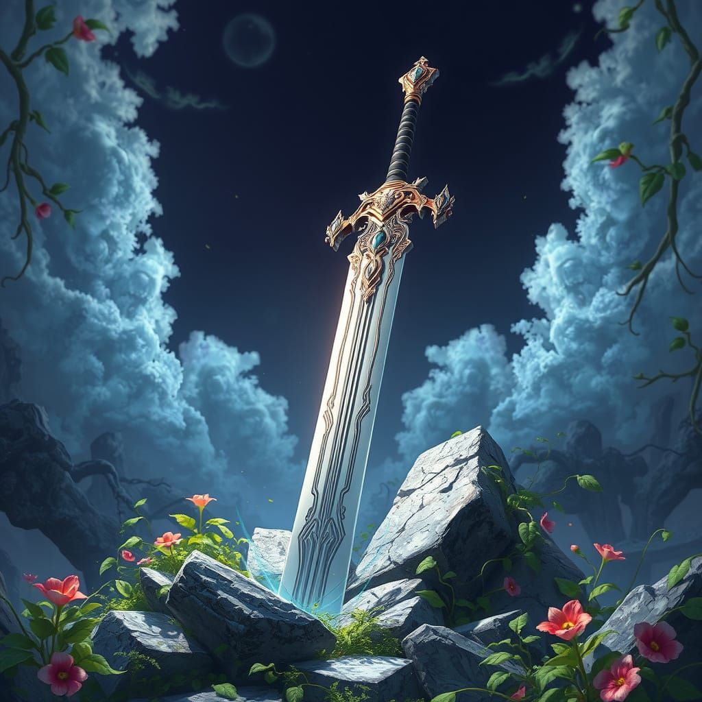 Giant Sword in Stone, Anime Style