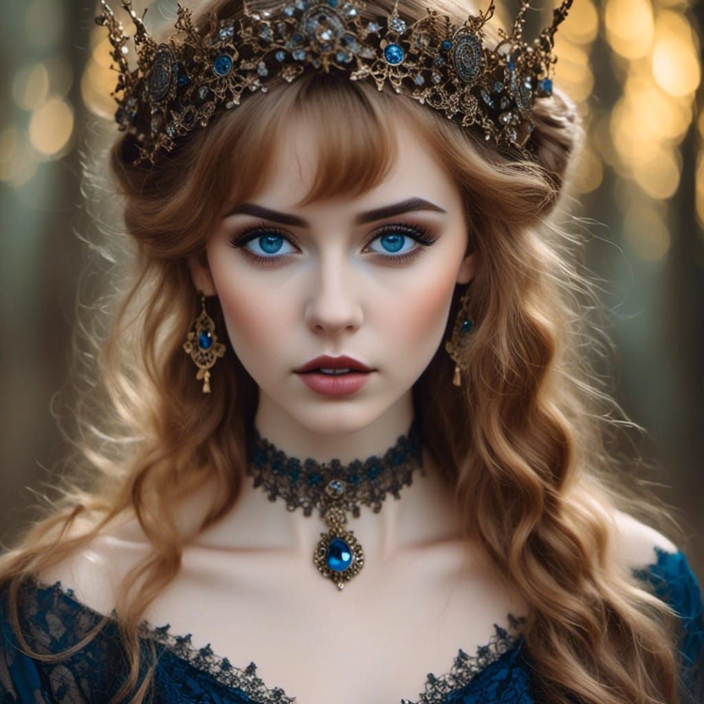 Portrait of a Beautiful Elf with Tattoo