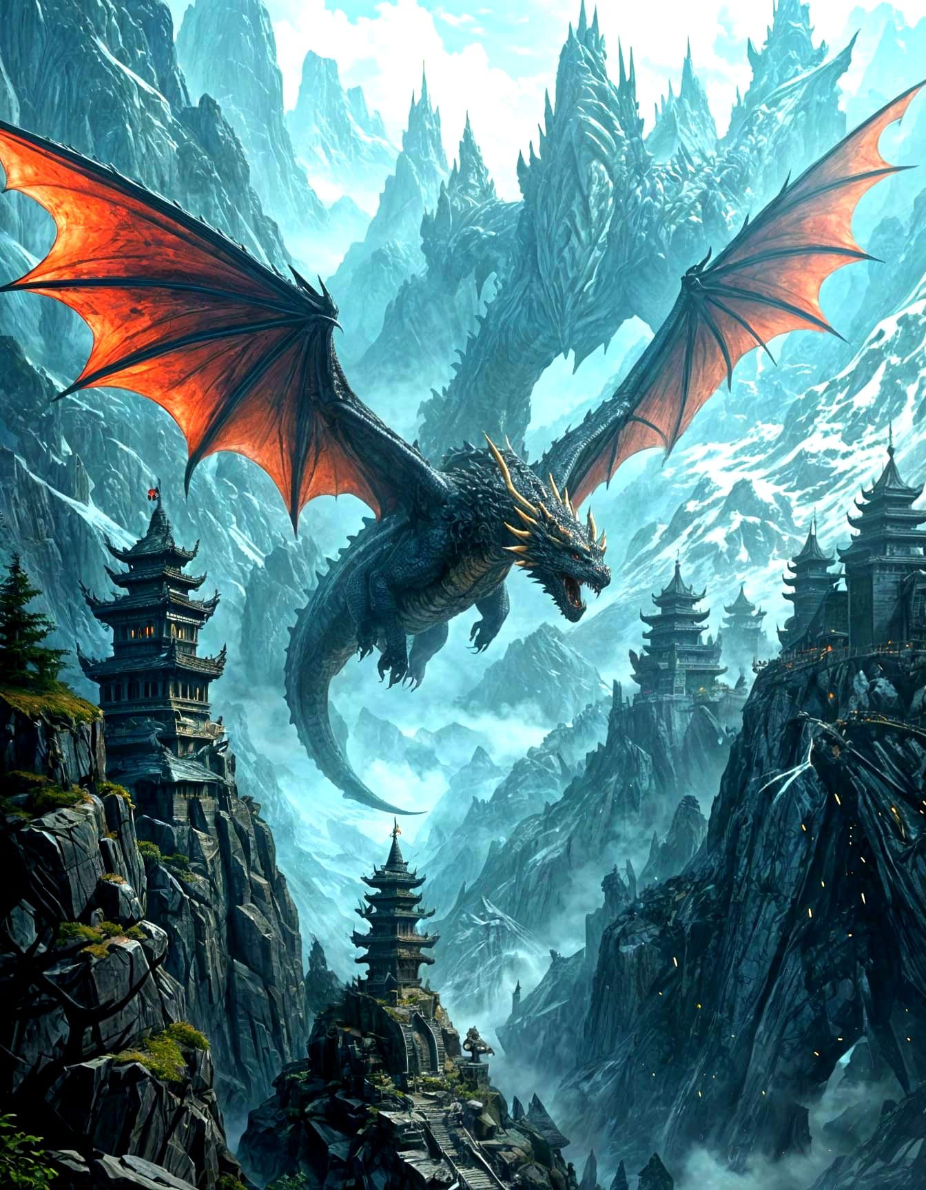 Armored Heavy Dragon Illustration