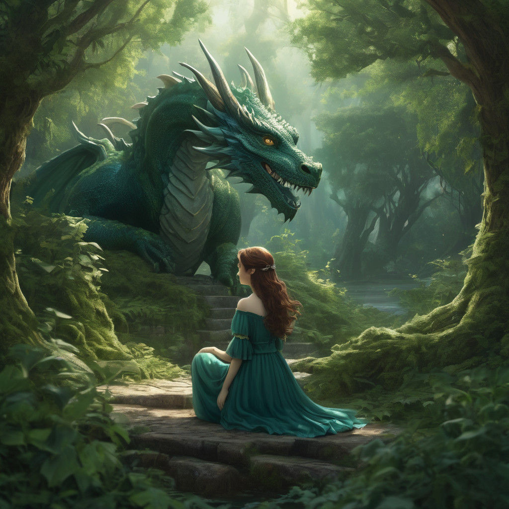 Ethereal Maiden Surveys Ancient Library Glen