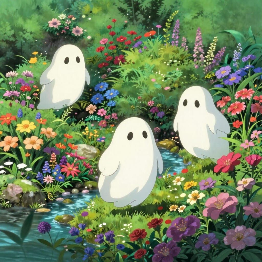 Ghosts in a Lush Paradise Garden