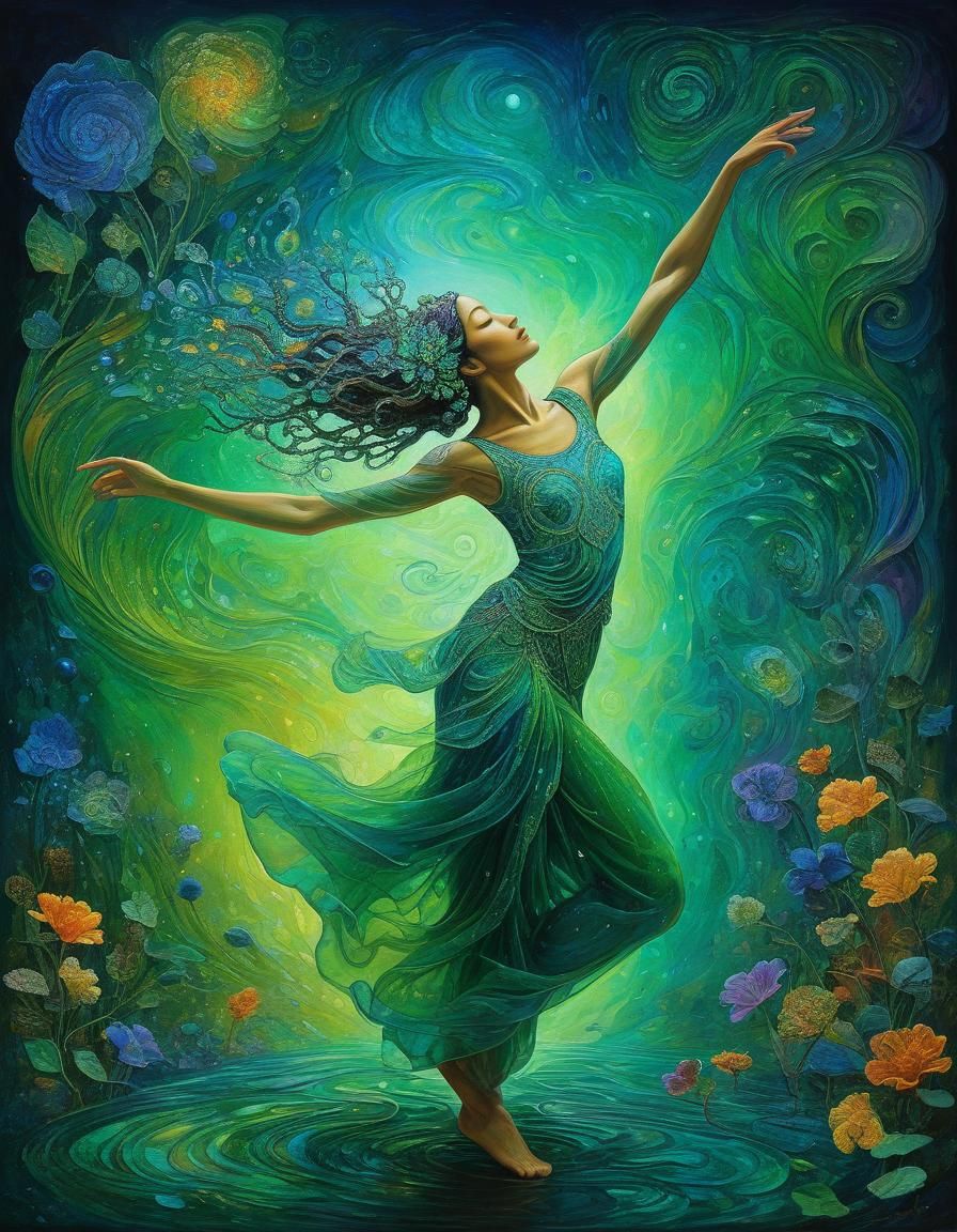 Ethereal Cosmic Dancer in Fauvist Style