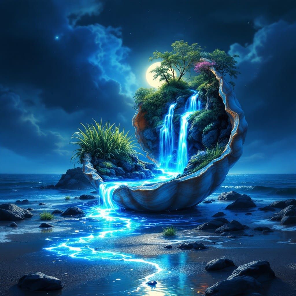 "Enchanted Shell: Celestial Oasis"