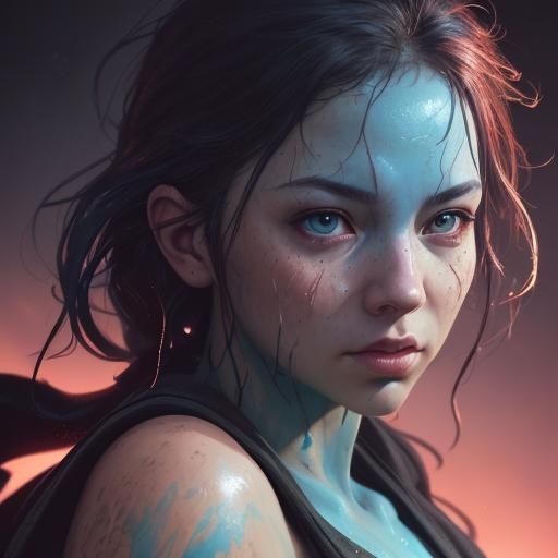 Hyperrealistic Portrait in Splash Art Style