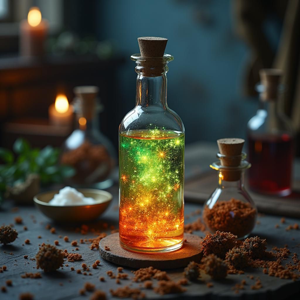 Radioactive Magical Potions on Alchemist's Workbench