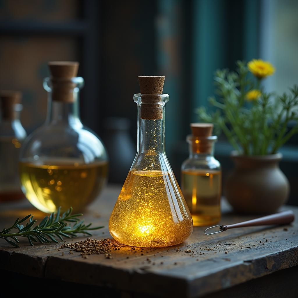 Mysterious Radioactive Magical Potions in Glass Vial