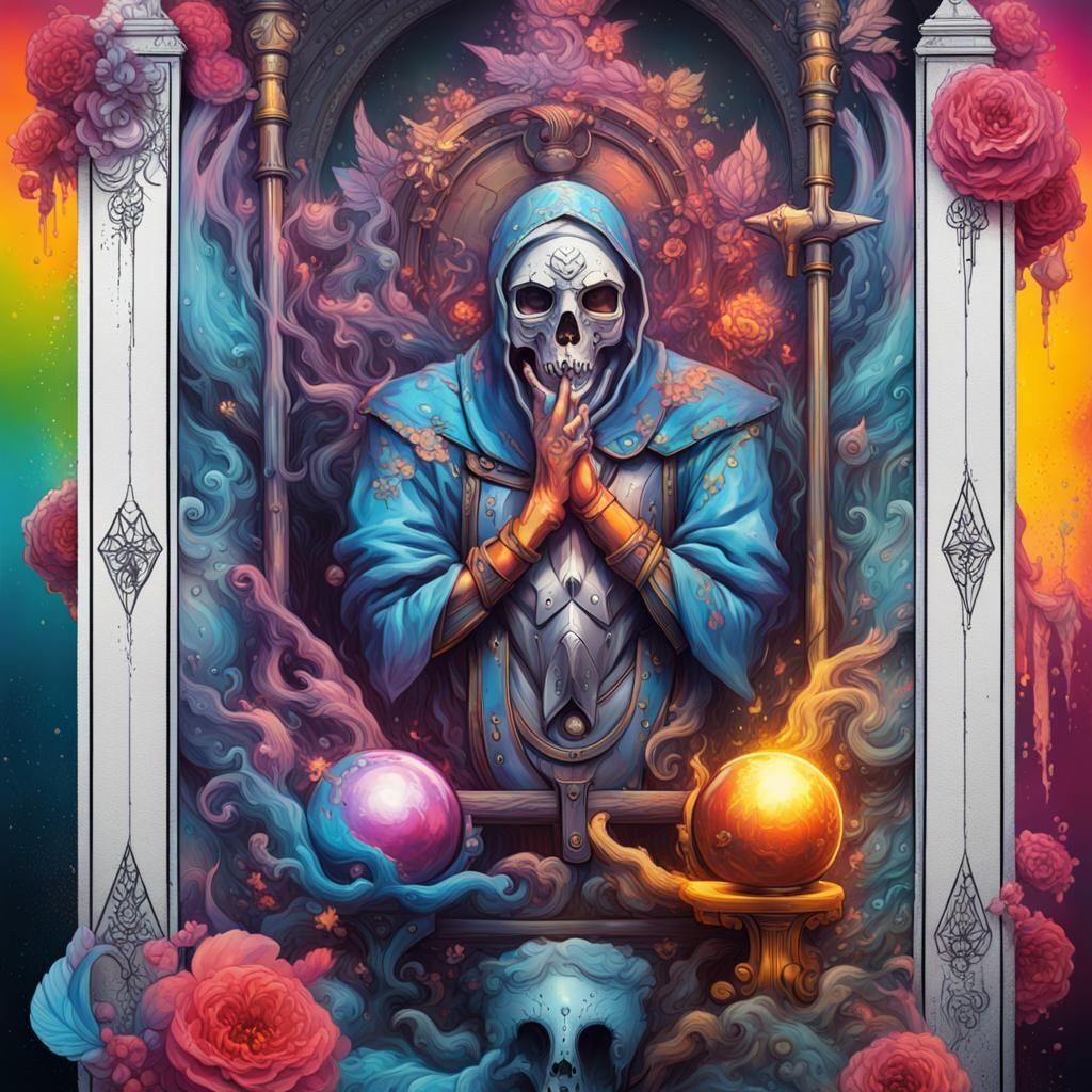 Strength Tarot Card in Street Art Style