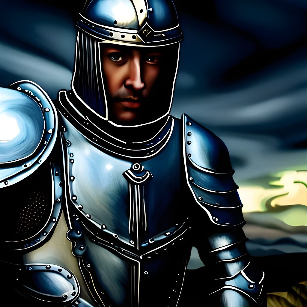 Detailed Knight Armor with Tiny Person