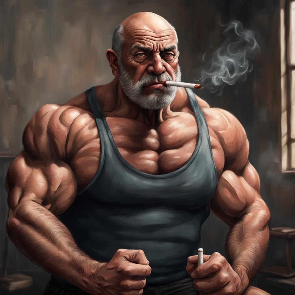 Hyperrealistic Portrait of a Lebanese Powerlifter